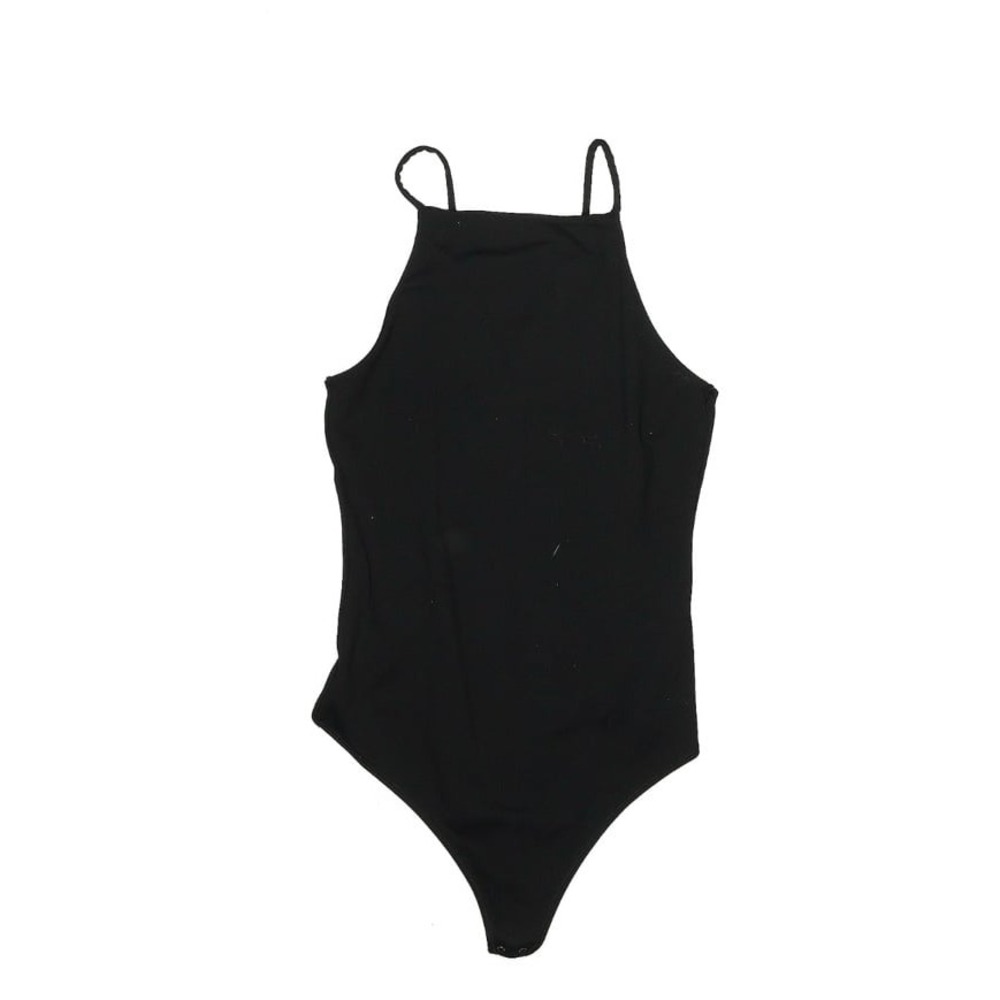 Abercrombie‎ Black Halter Neck Bodysuit Sleeveless O Ring Detail back Bodysuit